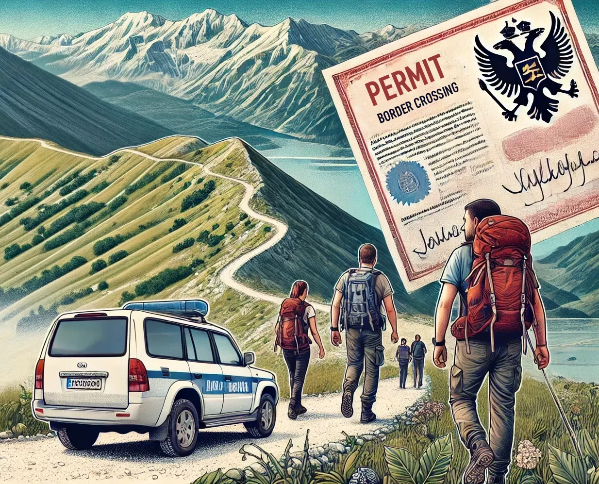 Peaks of the Balkans official border crossing sign