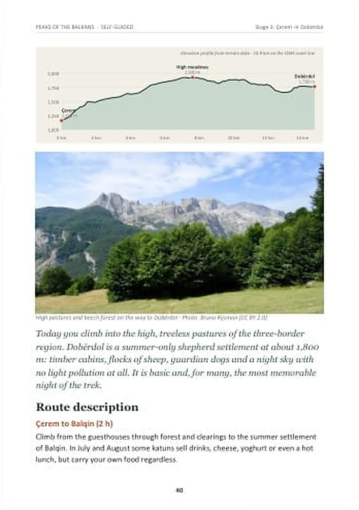 Elevation profile & route description – Peaks of the Balkans guide page