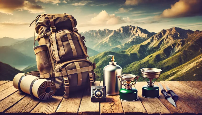 "Hiking gear with a reliable screw-type gas canister in Shkoder for a Peaks of the Balkans adventure."